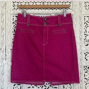 Rich & Skinny Coquette Magenta Pink Y2K Style Denim Skirt‎ Sz 28